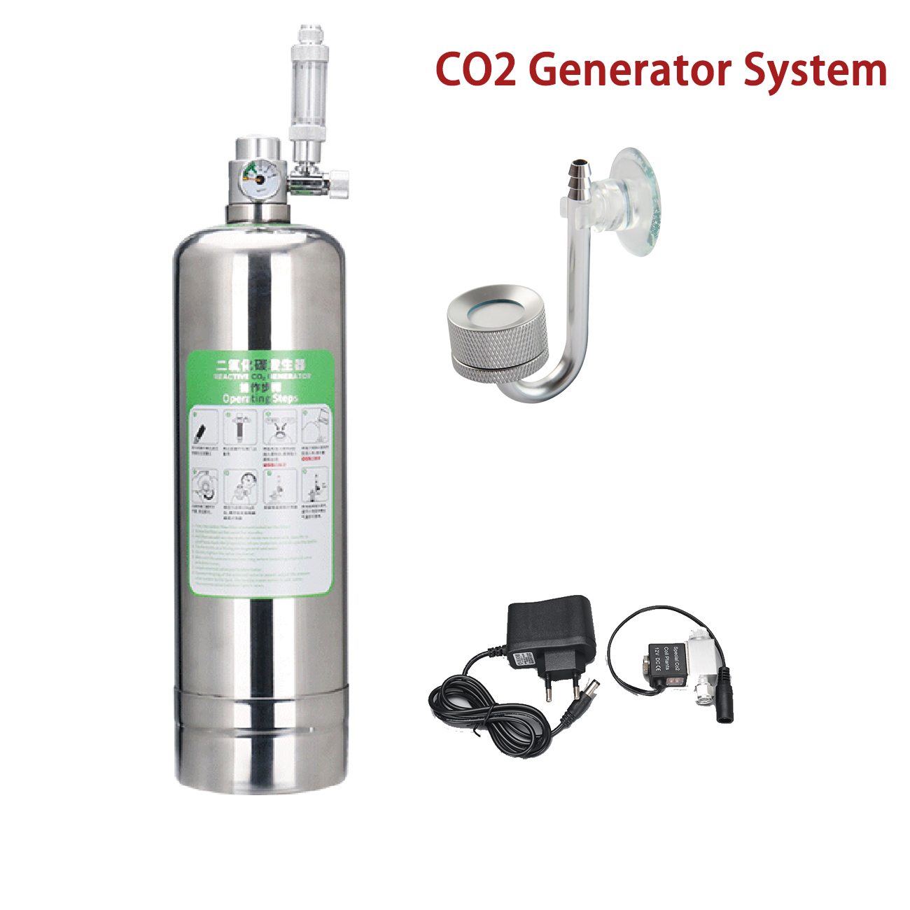 Planted Aquarium Co2 Kit - Kit sistem penghasil CO2 akuarium baja