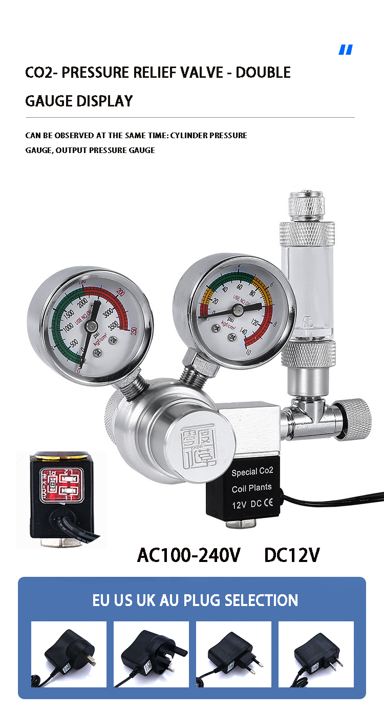 Katup solenoid akuarium, regul - Planted Aquarium Co2 Kit ulasan dan harga
